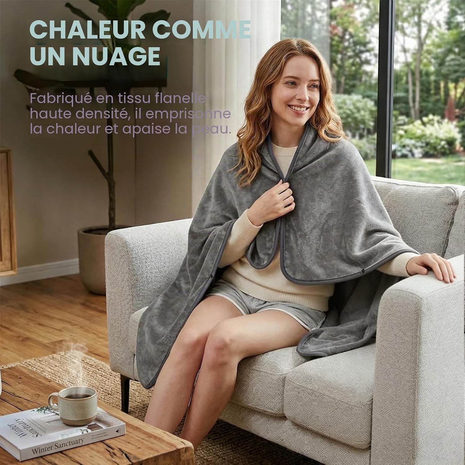 Couverture de Voyage 3-en-1 avec Coussin Intégré et Boutons – Poncho Multifonction pour Avion, Camping & Extérieur | Femme, Homme, Enfant