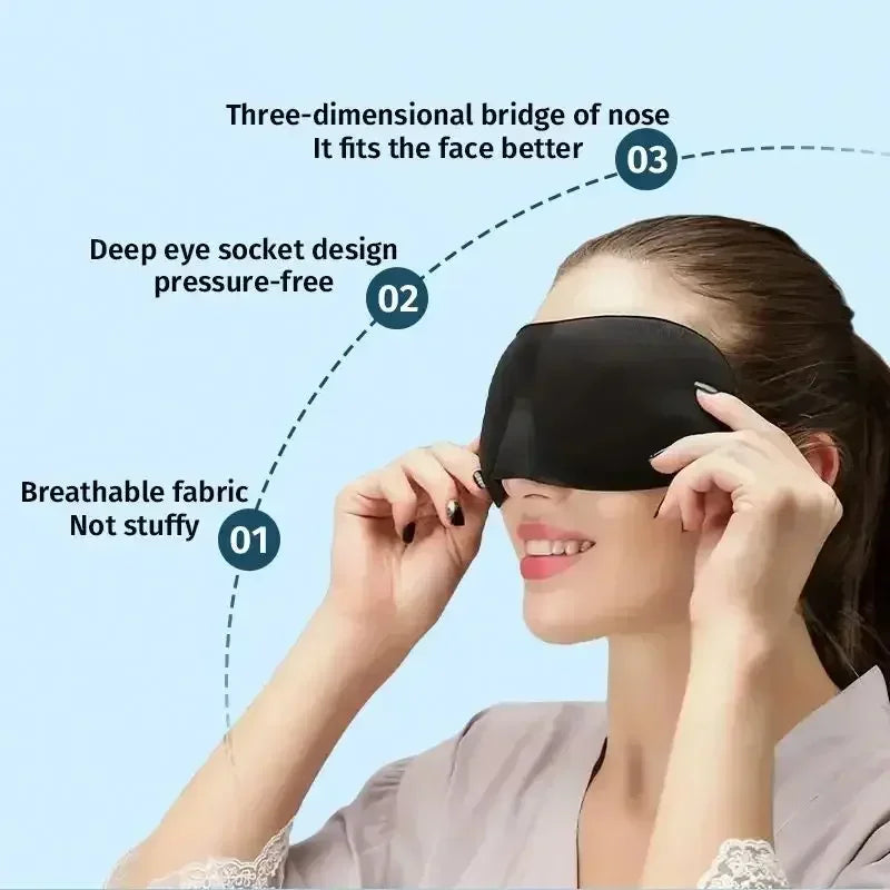 Masque de Sommeil 3D Ergonomique – Occultation Totale, Confort Absolu | Idéal Bureau, Voyage & Maison, Homme & Femme
