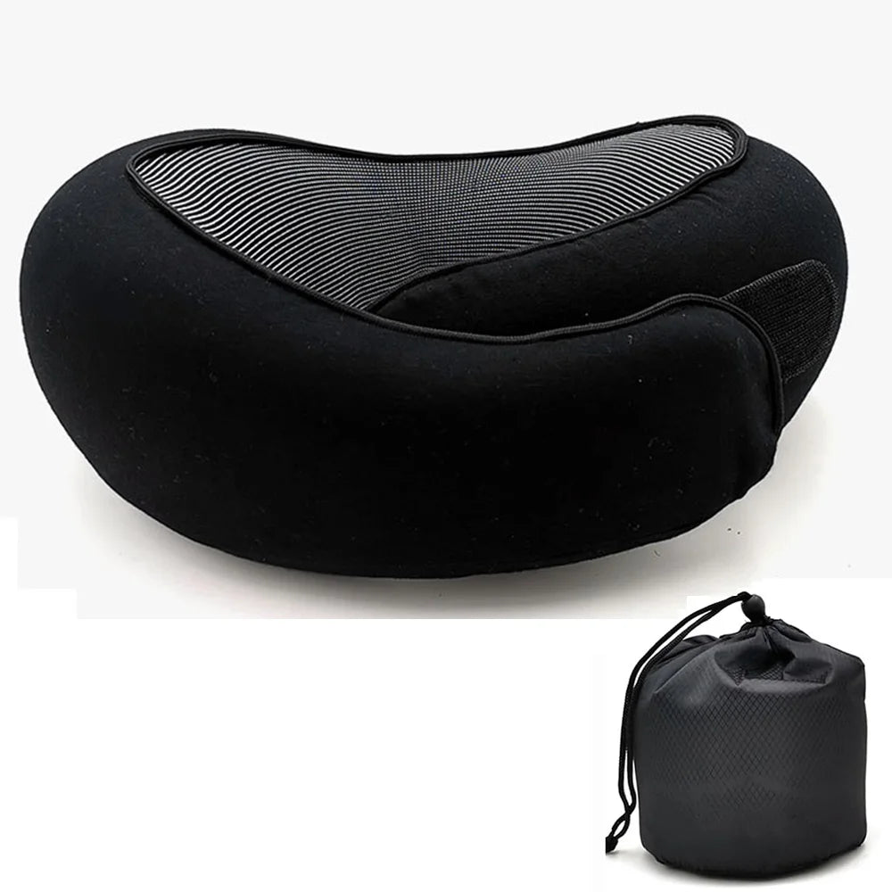 Oreiller de Voyage en Mousse à Mémoire de Forme – Support Cervical Ergonomique en U | Confort Optimal Avion, Voiture, Bureau