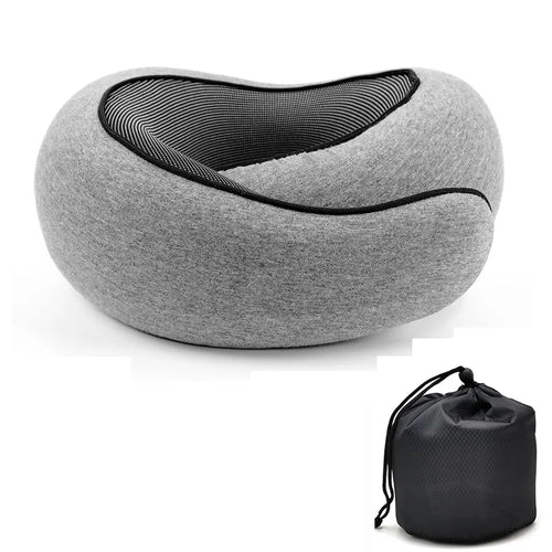 Oreiller de Voyage en Mousse à Mémoire de Forme – Support Cervical Ergonomique en U | Confort Optimal Avion, Voiture, Bureau